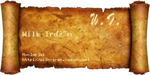 Wilk Irén névjegykártya